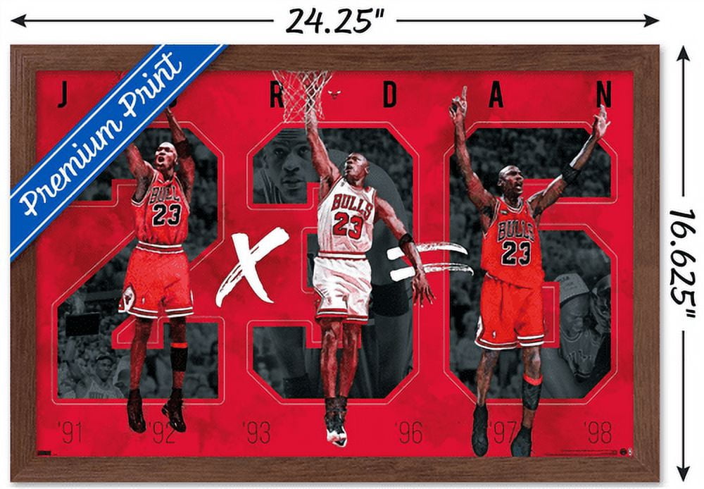 Michael Jordan - Six Wall Poster, 14.725" x 22.375", Framed