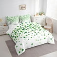 thumbnail image 3 of Manfei Green White 7 Pieces Bedding Comforter Set,St.Patrick Day Full Bedding Set,Lucky Four Leaf Clover Fitted Sheet Flat Sheet For Girls,Breathable Home Decor Reversible, 3 of 8