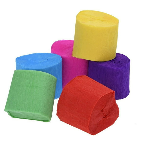 FUEENIRVA Decorative Paper Roll Assorted Color for Festivals 6 Rolls