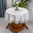thumbnail image 4 of Table Cloth for Round Table Juppe Art Household Lace Tablecloth Table Dining Table Cover Europe Embroidered Table Mat Dust Cover (HM98-Yarn,Diameter 110cm Round), 4 of 6