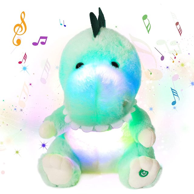 Cuteoy Musical LED Plush Dinosaur Singing Stuffed Animals Night Lights