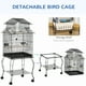 PawHut 53.9'' Grande Cage à Oiseaux en Acier Roulant Oiseau Maison avec Roues, Noir – image 5 sur 9