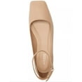 thumbnail image 3 of AREZZO Womens Beige Ankle Strap Padded Aubrey Square Toe Buckle Leather Ballet Flats 9.5 B, 3 of 4