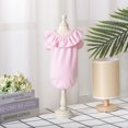 thumbnail image 3 of Flmtop Pet Skirt Solid Color Ruffled Hem Collar Cotton Two-legged Dog Dress for Daily Life Purple, 3 of 9