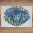 thumbnail image 3 of Ambesonne Lion Jigsaw Puzzle, Portrait King of Forest, Heirloom-Quality Fun Activity for Family Durable Cardboard, 1000 pcs, Pale Blue Turquoise, 3 of 5
