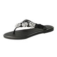 thumbnail image 5 of Bohemian Flip Flops for Women 2025 Summer Beach Glitter Flower Rhinestones Thong Slip on Sandals, 5 of 6