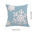 thumbnail image 3 of Adornos navideños, regalos navideños, cojín con bordado de copos de nieve, funda de cojín navideña para sala de estar, funda de almohada navideña de algodón., 3 of 6