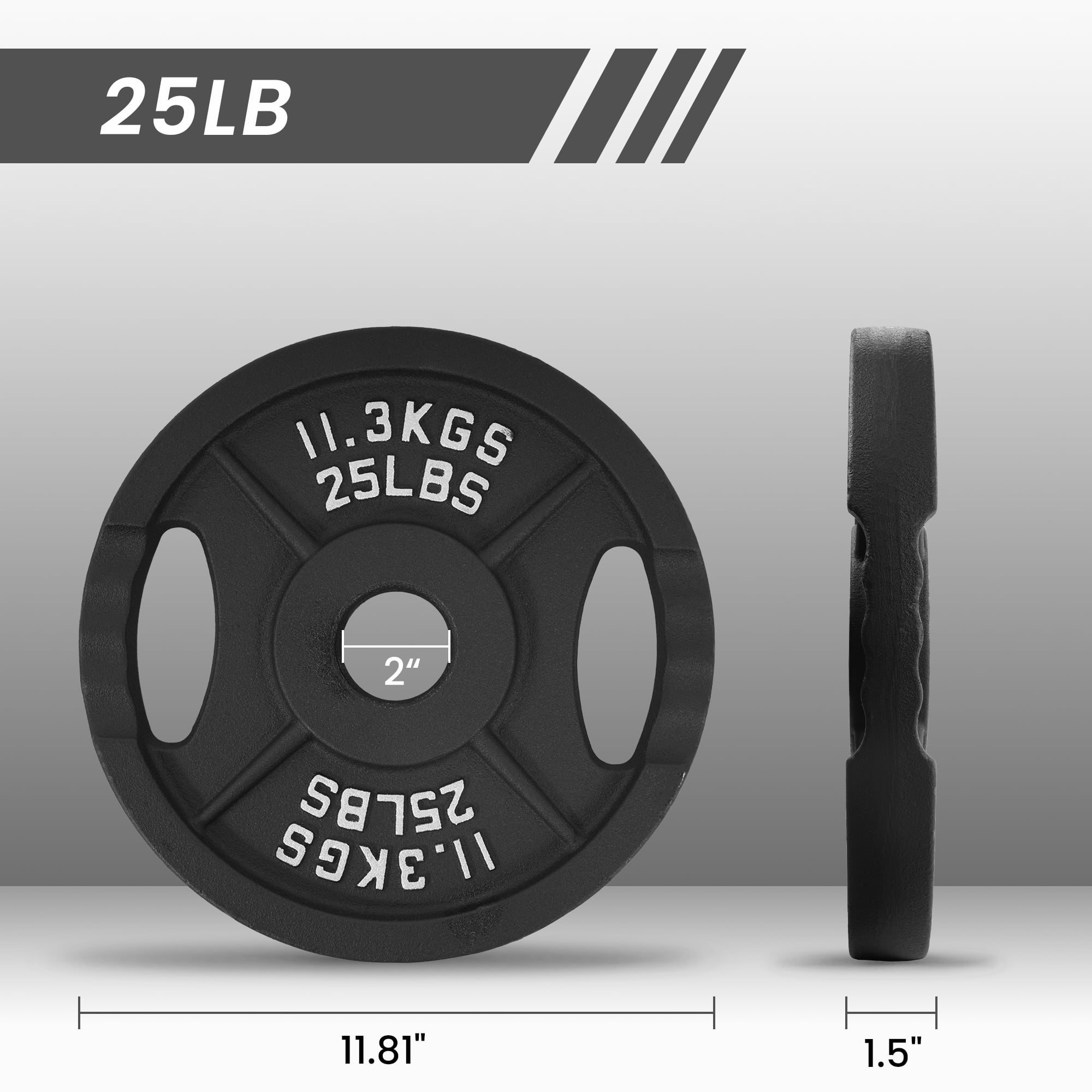BalanceFrom Classic Cast Iron Weight Plates, 2 X 25 lb