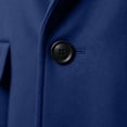 thumbnail image 6 of Nmnitkp Men's Solid Color Notched Lapel Single‑Breasted Mid‑Long Wool Blend Overcoat Long Sleeve Pocket Trench Coat for Fall Winter Business Casual Daily Street Outfits Navy,3XL, 6 of 9