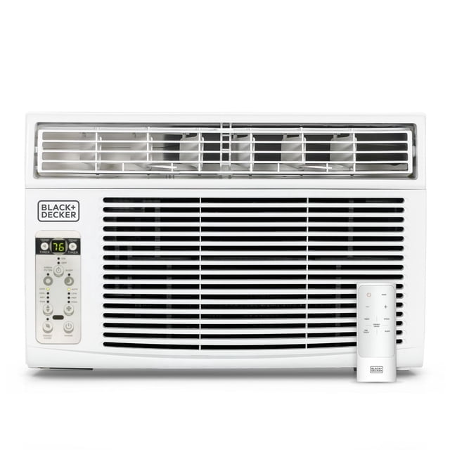 BLACK+DECKER BD12WT6 Climatiseur de fenêtre avec télécommande, 12 000 BTU, refroidit jusqu'à 550 pieds carrés, économe en énergie, blanc