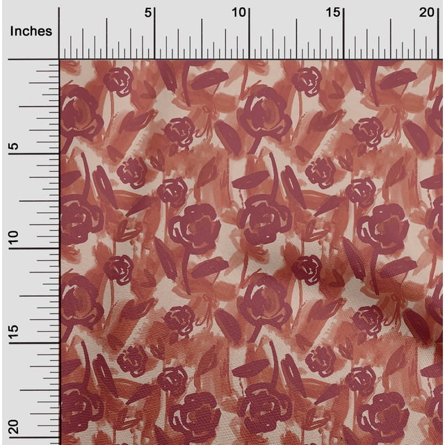 oneOone Rayon Beige Fabric Florals Sewing Craft Projects Fabric Prints By Yard 56 Inch Wide-YLW