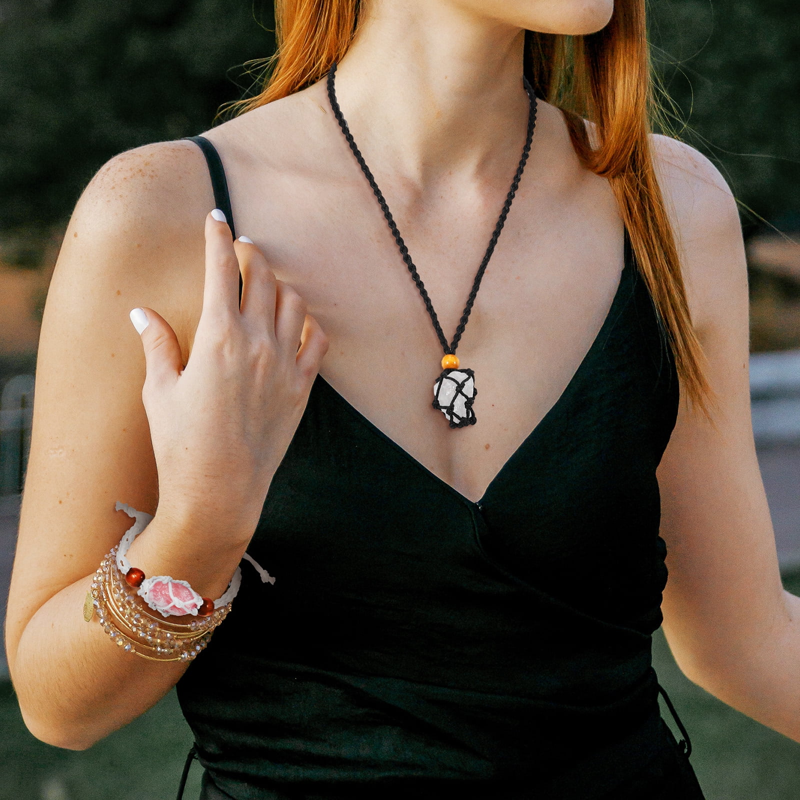 1 Set Crystal Stone Necklace Holder Rock Pendants Bracelet Cord Handmade Jewelry Kit Walmart