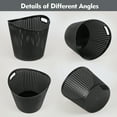 thumbnail image 4 of Easymanie 30 Liter Plastic Laundry Baskets, Black Round Clothes Hampers, Set of 6, 4 of 7