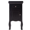thumbnail image 4 of Costway 2PC Table de Chevet Noire avec Tiroir et Armoire de Rangement, Table d'Appoint en Bois, 4 of 7