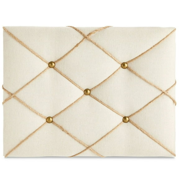 Farmlyn Creek Rectangular Fabric Bulletin Board - Picture Board for Photos - Farmhouse Style & Office Wall Decor - 16 x 12 in, Beige