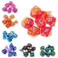 thumbnail image 4 of Juego De 7 Dados De Acrílico, Colores Dobles Con Números (D4 / D6 / D8 / D10 / D12 / D20) Para \u0026 RPG Supplies Azul rosado Baoblaze Juegos de mesa de dados poliédricos, 4 of 8