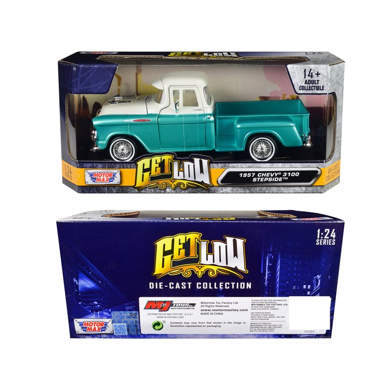 1957 Chevrolet 3100 Stepside Pickup Truck Lowrider Turquoise Met