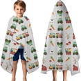 thumbnail image 3 of Cartoon Tractors Carrots Gray Pattern Hooded Bath Towel，60"x35" for Ages 3 To 12 Kids, Quick Dry Lightweight Soft Microfiber Hood Beach Towel Cover Up for Kids, 3 of 7