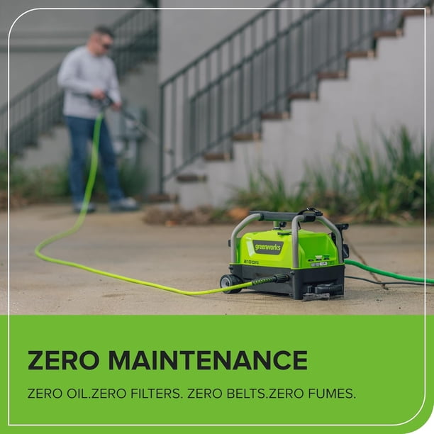 Greenworks 2100 PSI Portable Pressure Washer with Wheels +
