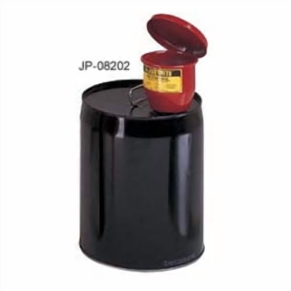 Justrite® 8202 4-1/2" dia. Steel Funnel - Manual-Close Cover & 1" Flame Arrester