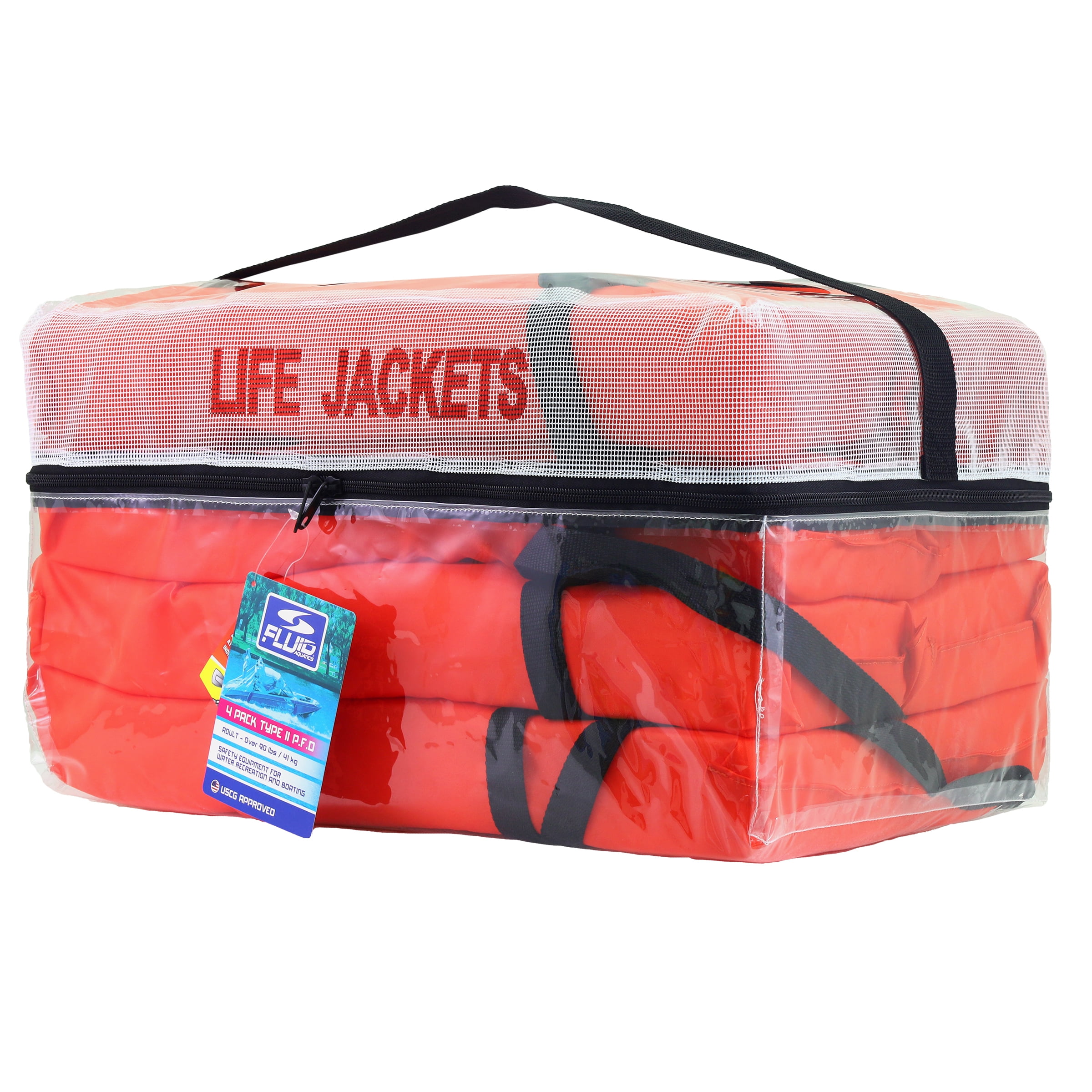 (8 pack) Fluid Adult Type II Life Vest, 4 Pack