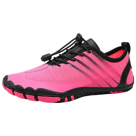 Fauean Sneakers for Women Fashionable Outdoor Sports Running Jogging Lightweight Shoes Hot Pink Size 37