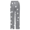 thumbnail image 6 of Simple Gray And White Polka Dots Winter Female Pants Flannel High Waist Women Pants Lady Warm Straight Leg Plush Trousers, 6 of 7