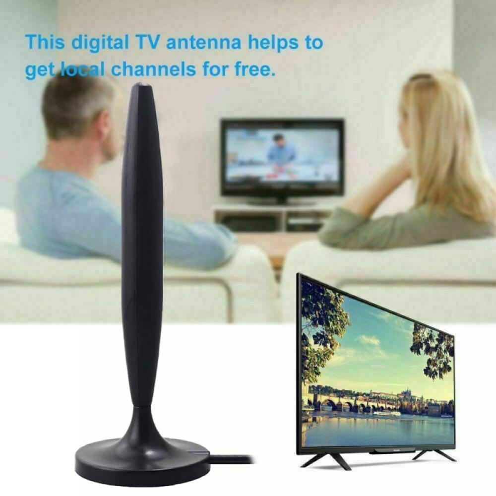 Amplified Indoor HDTV Antenna Power High Gain Fit UHF VHF Digital TV 