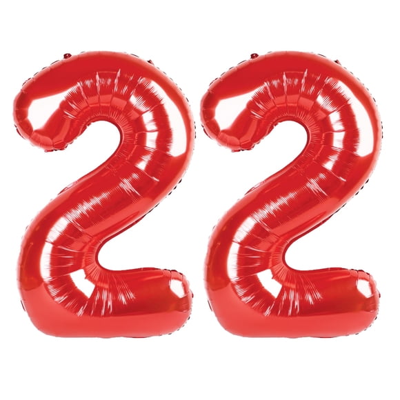 Globo digital Kelfuoya, 40 cm, rojo, número 22, para fiesta de cumpleaños