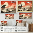thumbnail image 4 of Designart "The Red Great Wave A Masterpiece from Kanagawa III" Nautical & Beach Floater Framed Wall Art Living Room, 4 of 7