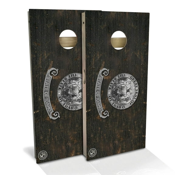 Skip's Garage Idaho State Flag 2.0 Cornhole Boards - Includes Wraps or Boards plus More Include Carrying Case 2x3 Boards (24" x 36")