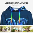 thumbnail image 4 of Uemuo 2025 Happy New Year 5 Pattern Women's Hoodie with Eye-catching Drawstrings- Casual Pullover Hoodie with Kangaroo Pocket, Stylish Hooded Sweatshirt-XX-Large, 4 of 7
