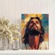 thumbnail image 2 of Qisvanset Framed Canvas Wall Art, 12x16 Inch Jesus Way Baptism Religious Portrait Wall Print, 2 of 5
