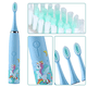 thumbnail image 3 of Cepillo de dientes eléctrico para niños con 6 cabezales de cepillo, resistente al agua IPX7, temporizador inteligente incorporado, cepillo de dientes para niños adecuado para mayores de 3 años, 3 of 5
