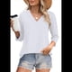 thumbnail image 1 of Blusas de Mujer con Mangas 3/4 y Cuello en V, Estilo Túnica Informal, Básicas, Holgadas L, 1 of 6