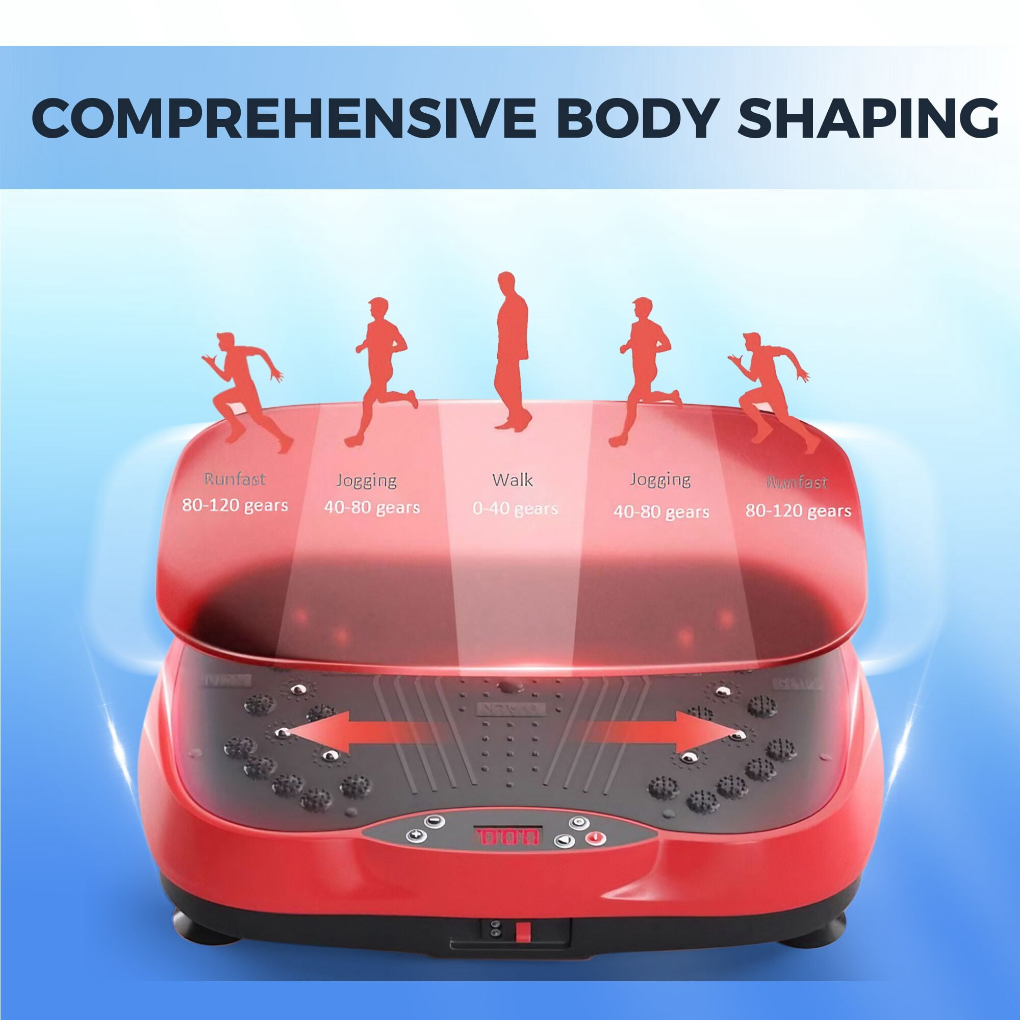 WANKO Vibration Plate Exercise Band Workout Machine - Silver