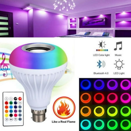 

E27 Multiple Modes Dimmable RGBW Remote Control Bluetooth Music Light LED Smart Colorful Music Bulb Stage Light For IOS /Android