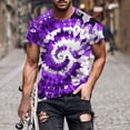 thumbnail image 3 of ZCFZJW Mens Ombre Shirts Casual Tie Dye Gradient Print Short Sleeve Round Neck Pullover Tops Loose Fit Trendy Soft Cotton Basic Workout Tees Shirt Multicolor#13 XL, 3 of 5