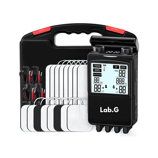 Electroestimulador Muscular 4 Canales 60modos Lab.G Negro