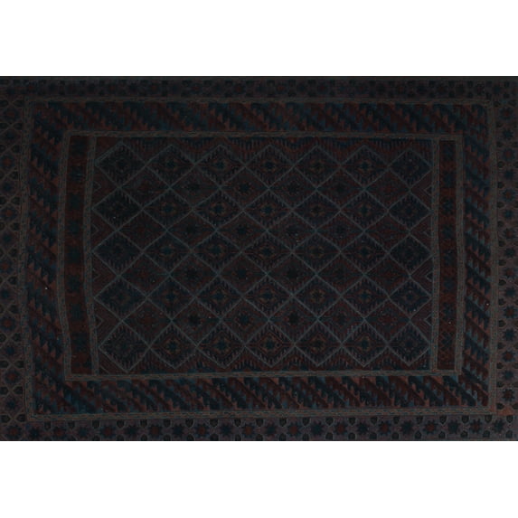 Ahgly Company Indoor Rectangle Southwestern Light Blue Country Area Rugs, 2' x 5'