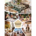 thumbnail image 5 of Teal Brown Table Cloth, Pet Paw Printed Farmhouse Dog Claws Wood Grain Waterproof Tablecloth for Rectangle Tables, Reusable Washable Fabric Table Cover for Restaurant Kitchen Dining Tables 60"x84", 5 of 6