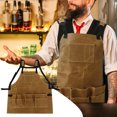 thumbnail image 4 of Tool Apron Adjustable Heavy Duty Canvas Work Apron with Pockets and Back Straps for Men Women, 4 of 9