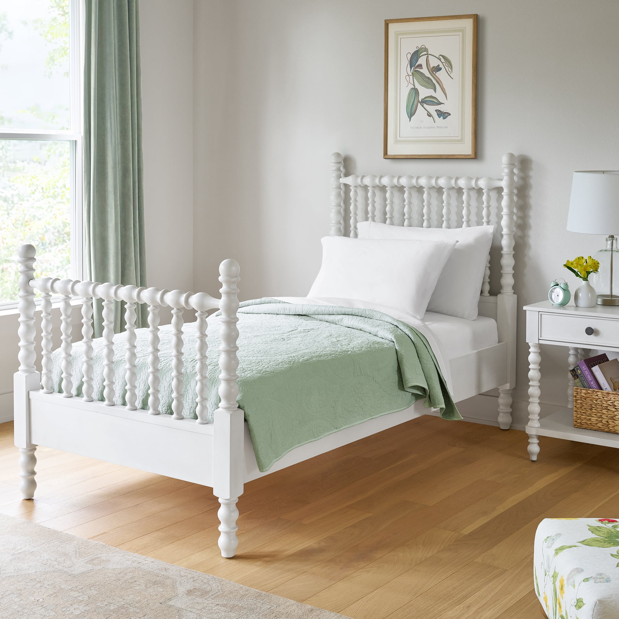 The Pioneer Woman Harper Twin Spindle Bed, White