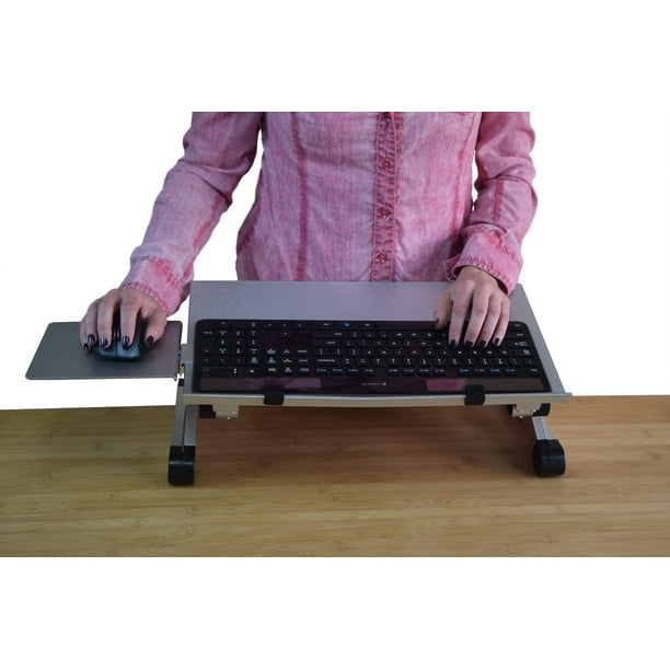 WorkEZ Keyboard and Mouse Tray ergonomic on desk riser stand