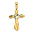 thumbnail image 1 of FB Jewels 14K White and Yellow Two Tone Gold Yellow Cross White X Center High Polish Pendant, 1 of 4