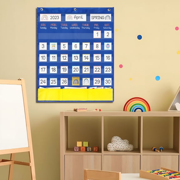 ACDANC Calendar Pocket Chart Classroom Organized Chart Education Early Learning Teacher Supplies Home Kindergarten Wall Calendar Teaching Calendar