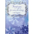 thumbnail image 1 of Notes de Remerciement Flocons de Neige Bleus - Salutations de Designer 8 Notes de Remerciement de Noël, 1 of 4
