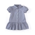thumbnail image 5 of Spazoro Girls Cute Dresses, Button Front Collared Short Sleeve Plaid Casual A-Line Dress for School Blue Size 5-6 T, 5 of 9
