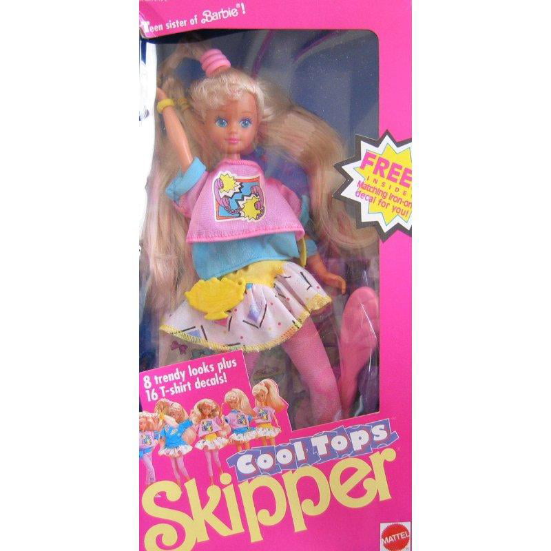 barbie cool tops skipper doll w iron on decal you (1989) - Walmart.com