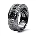 thumbnail image 2 of Princess Cut Lab Created Diamond Men's Wedding Band Ring 14K Black Gold Plated Sterling Silver, 2 of 4